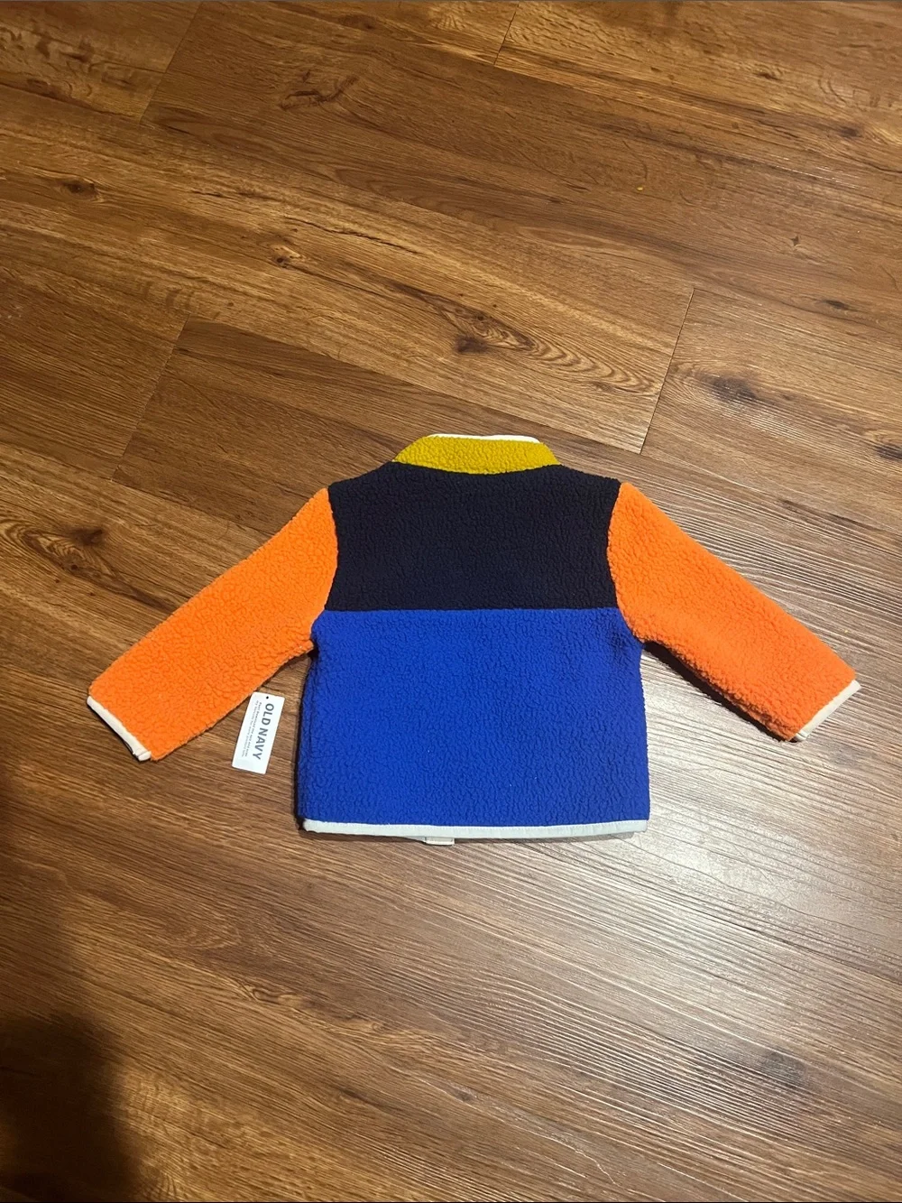 Old Navy Colorblock Sherpa Jacket in Orange, Blue, Navy, Yellow